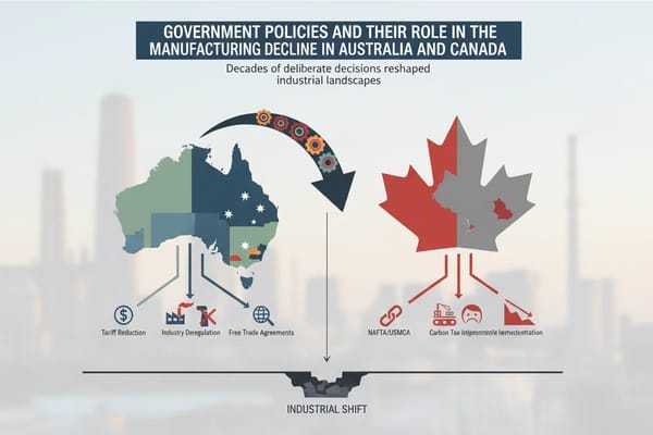 How Government Policy Dismantled Manufacturing in Australia and Canada